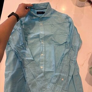 Polo by Ralph Lauren Men's Aqua Checkered Shirt